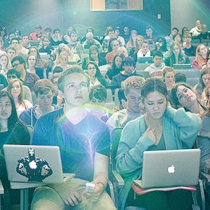 Oct. 2/2012 - Queen's University, Kingston Ontario.  Students taking Political Studies with Professor Jonathan Rose use clickers to react to course content being presented.