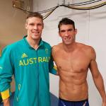 Swimmer Jake Packard, &quot;Such an honour to be apart of Michael Phelps last race at the Olympics . What an amazing athlete and inspiration he is.&quot; Picture: Instagram