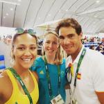 Swimmers Kotuku Ngawati and Bronte Barratt with Rafael Nadal, &quot;RAFA&quot; Picture: Instagram