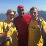 Swimmers Mack Horton and Kyle Chalmers, “Visiting Christ Redeemer with the one and only Carmelo Anthony.” Picture: Instagram