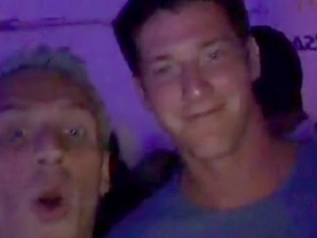 A snapchat image of Ryan Lochte and Connor Dwyer. Taken out on the night they claim to have been robbed