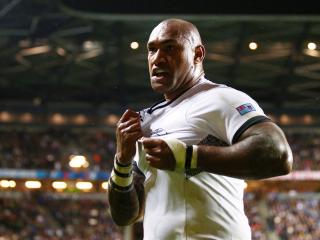 MILTON KEYNES, ENGLAND - OCTOBER 06: Nemani Nadolo of Fiji celebrates as he scores their seventh try during the 2015 Rugby World Cup Pool A match between Fiji and Uruguay at Stadium mk on October 6, 2015 in Milton Keynes, United Kingdom. (Photo by Paul Gilham/Getty Images)