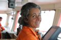 Captain Madeleine Habib - pictured here on the Aurora Australis in 2013 - was detained and jailed by the Israeli ...