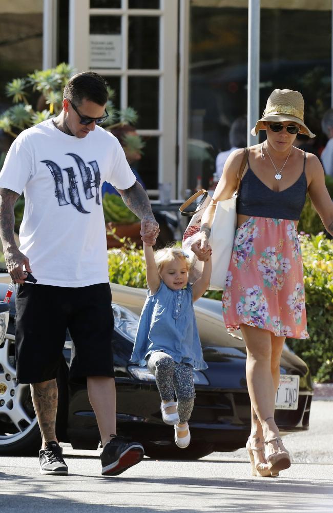 Pink with husband Carey Hart and their child Willow Sage.