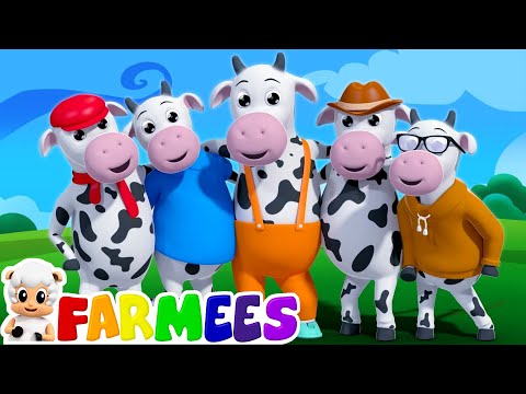 five little cows | nursery rhymes farmees | 3d rhymes | kids songs | farm song