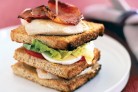 Chicken and bacon club sandwich