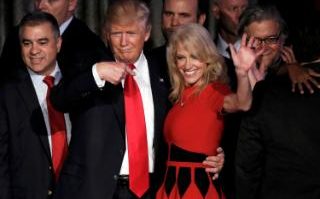 U.S. President-elect Donald Trump and his campaign manager Kellyanne Conway