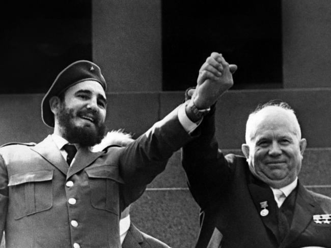 Cuba’s Fidel Castro and Soviet leader Nikita Khrushchev pictured in Moscow in 1963.