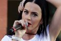 Katy Perry speaks at a rally in for Hillary Clinton in Las Vegas on October 22.