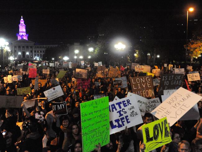 Protests continue for a second day in Colorado. Picture: Jason Connolly