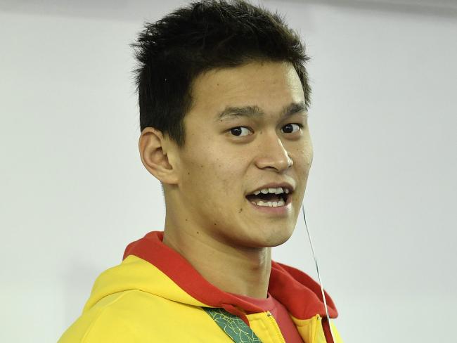 Sun Yang arrives at a training session in Rio. Other swimmers have accused him of deliberately disrupting them.