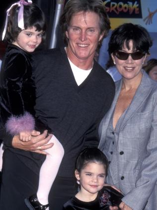 (L-R) Kylie Jenner, Bruce Jenner, Kendall Jenner and Kris Kardashian in 2000. Picture: Supplied