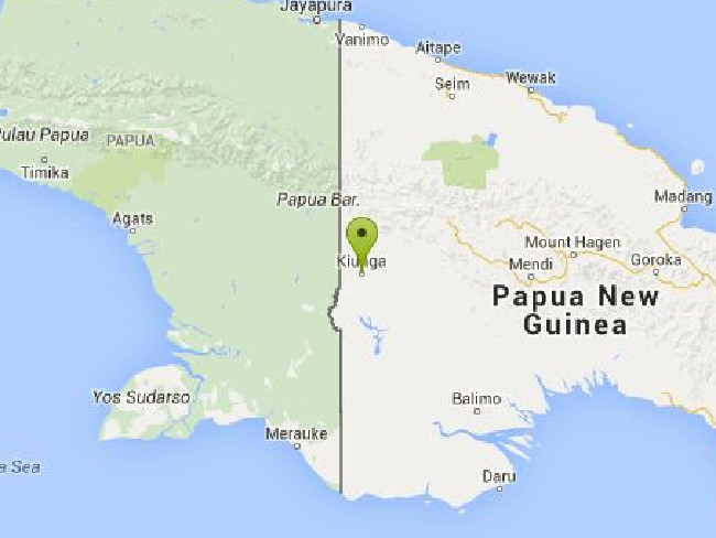 Crash site ... A Sunbird Aviation plane has gone down in Kiunga, Papua New Guinea. Picture: Google