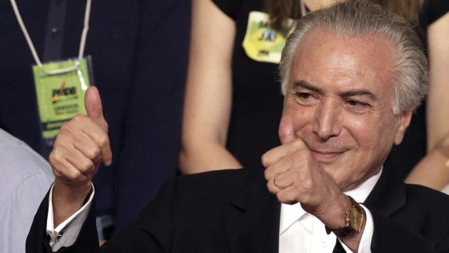 Brazil's Vice President Michel Temer. Picture: AP/Eraldo Peres