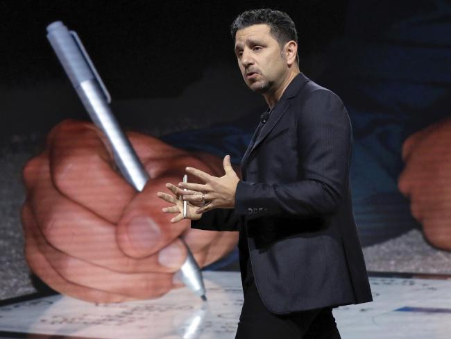 Panos Panay describes the Surface Pen during the event. Picture: Richard Drew