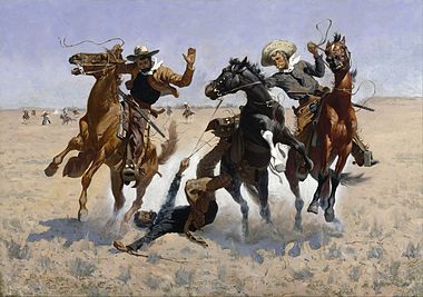 Aiding a Comrade by Frederic Remington