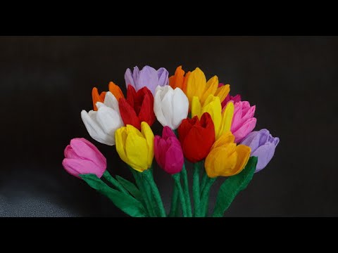 How to make beautiful paper tulip flowers / DIY Mother's day craft