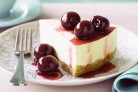 White choc cheesecake with port syrup...