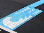 Tsunami safe level warning markings on roads on hills around Wellington. Picture: AAP