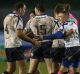 Family mentality: Scotland's Danny Brough and Kane Linnett celebrate their draw with New Zealand.