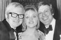 Jimmy Perry (right) and David Croft with American actress Goldie Hawn at the Writers' Guild of Great Britain awards ...