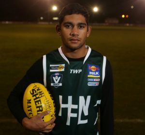 Inspiring: Cedric Cox's pursuit of his AFL dream is giving a lot of hope to kids back in his home town of Halls Creek.