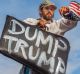 A protester demonstrates in an anti-Trump protest against President-elect, Donald Trump 