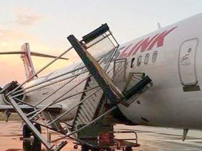 Crazy footage as storm hits airport