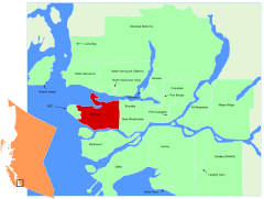 Lage in der Region Metro Vancouver