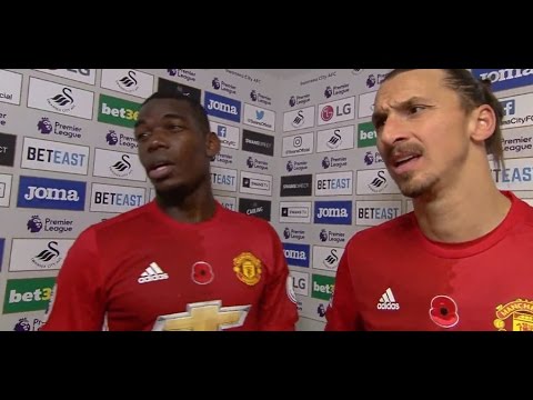 Swansea v Man Utd 1-3 - Zlatan Ibrahimovic & Paul Pogba Post Match Interview