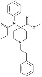 Chemical structure of carfentanil.