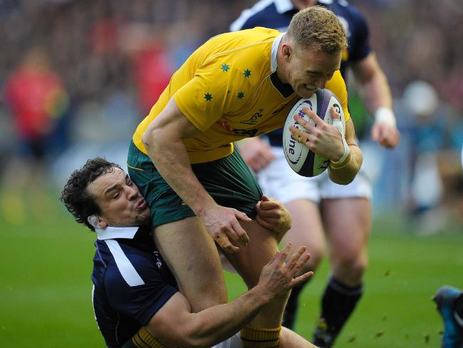 Reece Hodge scored the Wallabies’ first try.