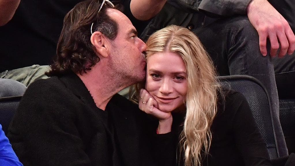 Ashley Olsen and Richard Sachs attend New York Knicks vs. Brooklyn Nets game at Madison Square Garden. Picture: James Devaney/GC Images