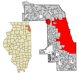 Location in Cook County and the state of Illinois.