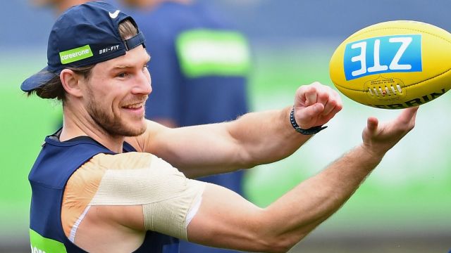 Bryce Gibbs at Carlton training on Tuesday.