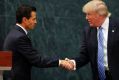 Looking presidential: Mexico President Enrique Pena Nieto and Donald Trump shake hands. 