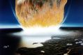 An artist's conception of the asteroid impact that is believed to have killed off the dinosaurs.