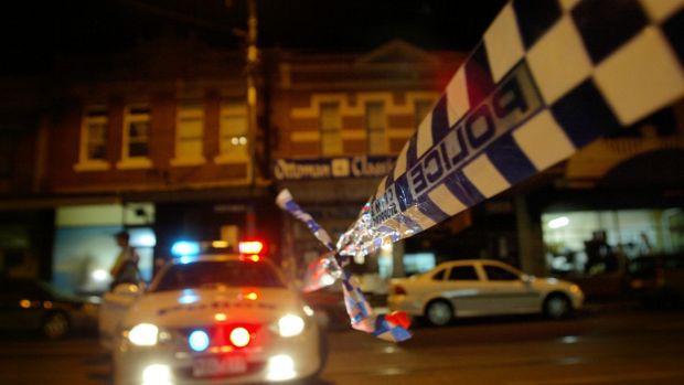 Police at another Melbourne  crime scene.