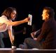 Rose Byrne and Damon Herriman in Sydney Theatre Company's <i>Speed-the-Plow</i>.