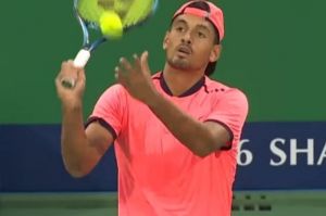 Not a good look: Nick Kyrgios agreed to a "plan of care" after his bizarre performance in Shanghai.