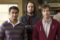 Stars of the TV series Silicon Valley, Thomas Middleditch (centre) and Kumail Nanjiani (front left), had a run in with ...