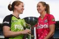 MELBOURNE, AUSTRALIA - JANUARY 23:  Alex Blackwell of the Sydney Thunder and Ellyse Perry of the Sydney Sixers pose ...