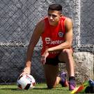 Chile's Alexis Sanchez taking a break during a training session. Photo: AFP/Getty Images