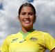 Best in the world: Charlotte Caslick poses during the Australian Sevens Rugby Jersey launch on Monday.