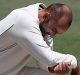 Australia's Nathan Lyon shows his disappointment after an appeal for a wicket on the fourth day of play during their ...