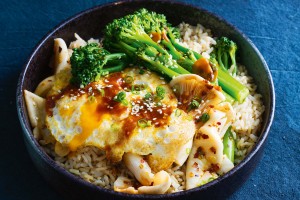 Speedy miso rice bowl