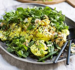 Cauliflower, green bean and fenugreek salad