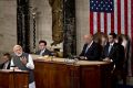 US vice president Joe Biden and House Speaker Paul Ryan listen as India's prime minister Narendra Modi addresses a joint ...