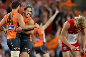 GWS celebrate a September victory against the Sydney Swans. Will they be celebrating ultimate success in 2017?
