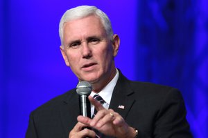 Governor Mike Pence speaking with supporters at a campaign rally and church service at the Living Word Bible Church in Mesa, Arizona, 2 November 2016